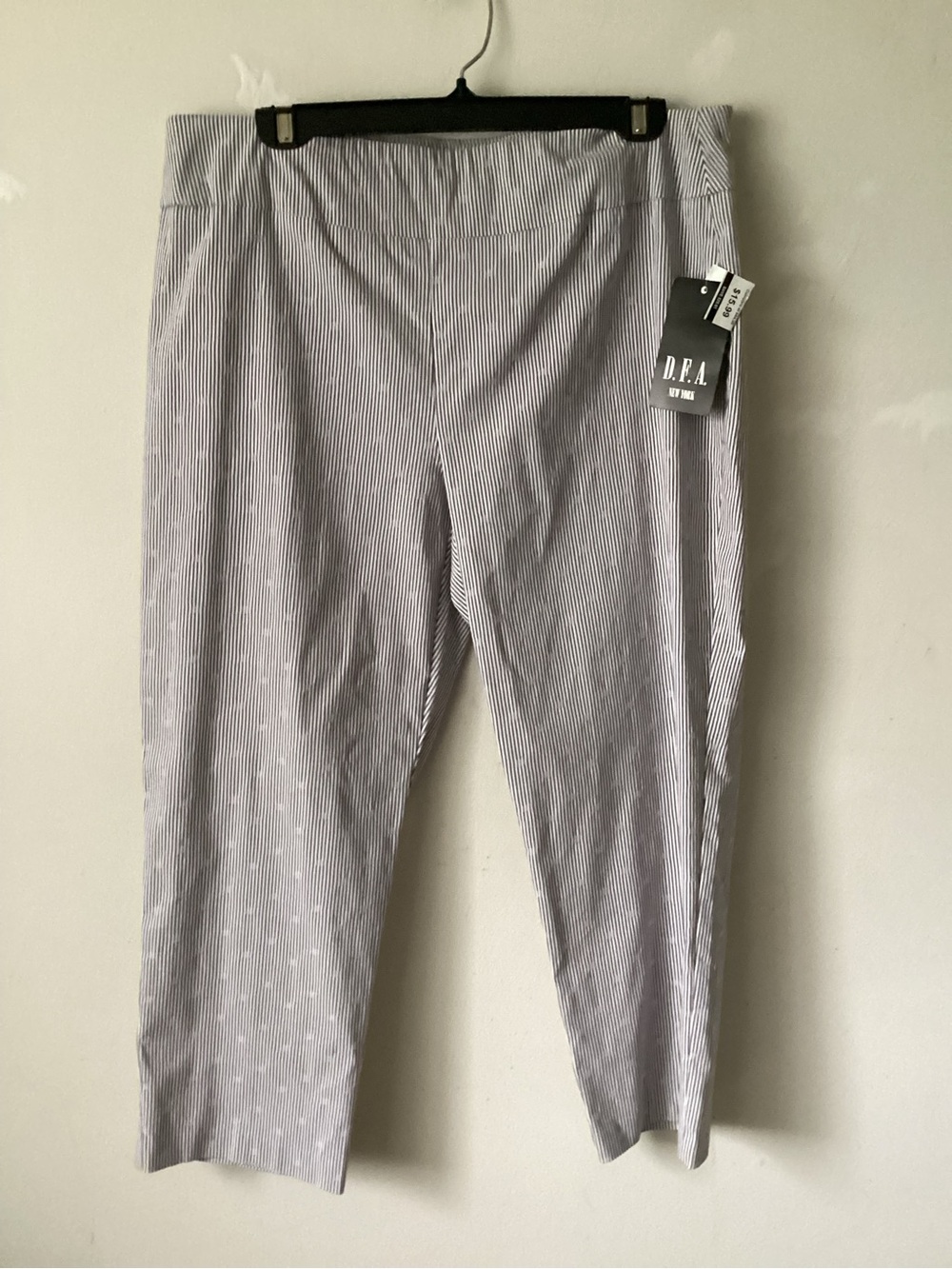 D.F.A. New York striped ankle pants.  - Blue & White